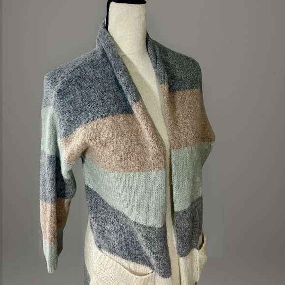 Women’s Cardigan Sweater size XS Long Multicolor Neutral Office Work Knit - Picture 4 of 8